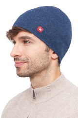 Alpaka WENDEMÜTZE - 100% Alpaka jeansblau grau von Apu Kuntur