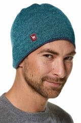 Alpaka WENDEMÜTZE - 100% Alpaka petrol türkis