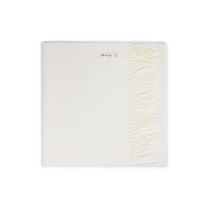 Webschal ECO SOLID einfarbig aus 100% Alpaka weiß 180x30 cm