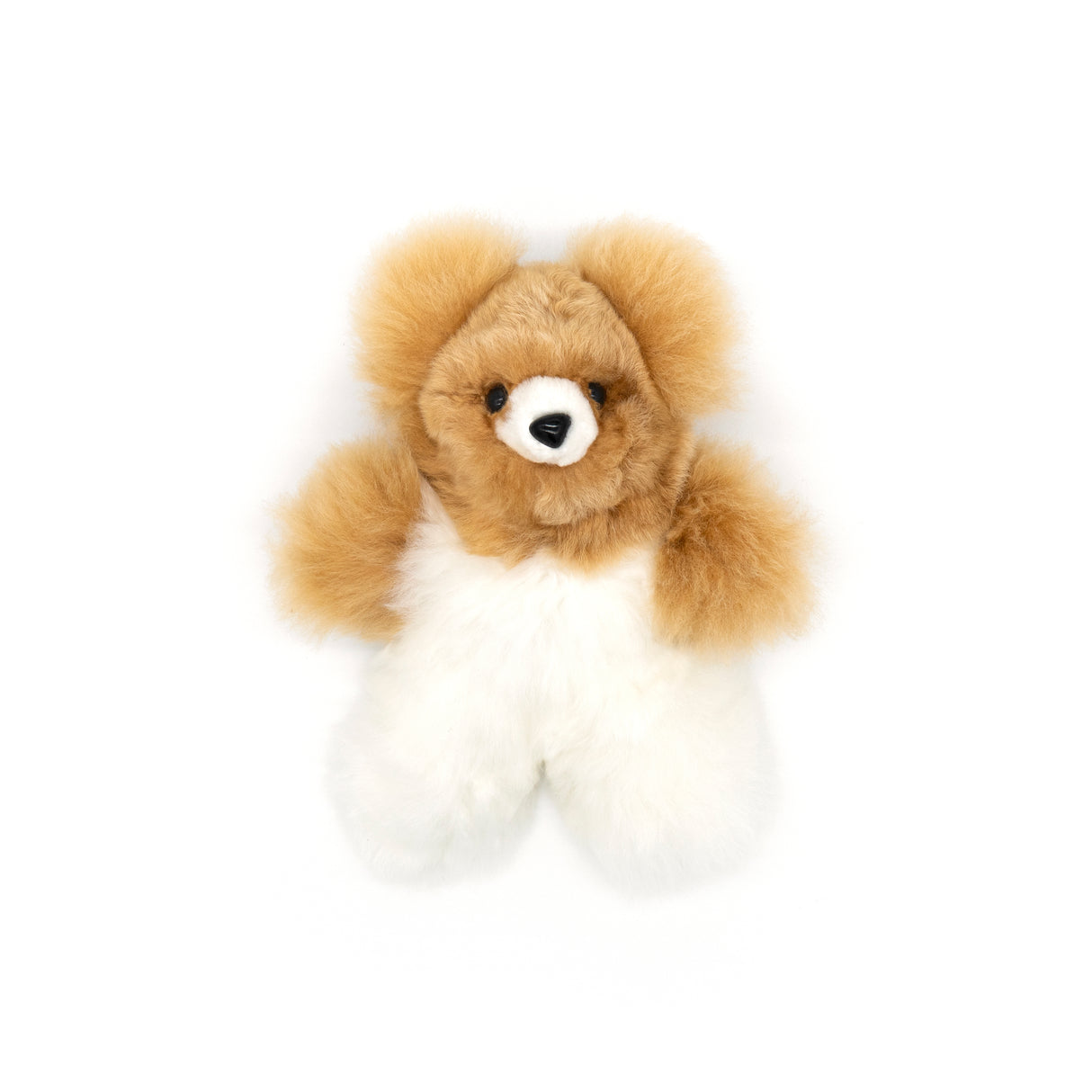 Premium Felltier TEDDYBÄR (20cm) aus 100% Alpaka-Echtfell multicolor 20 cm