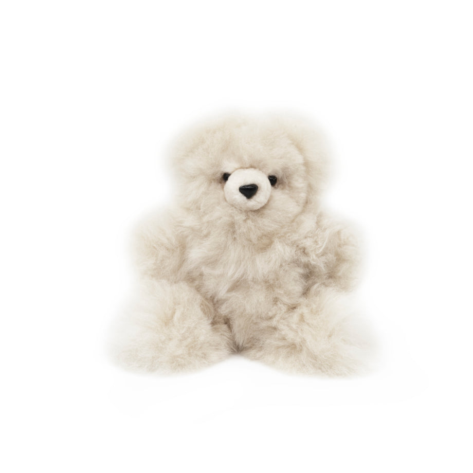 Premium fur toy TEDDY BEAR 20cm made from 100 real alpaca fur