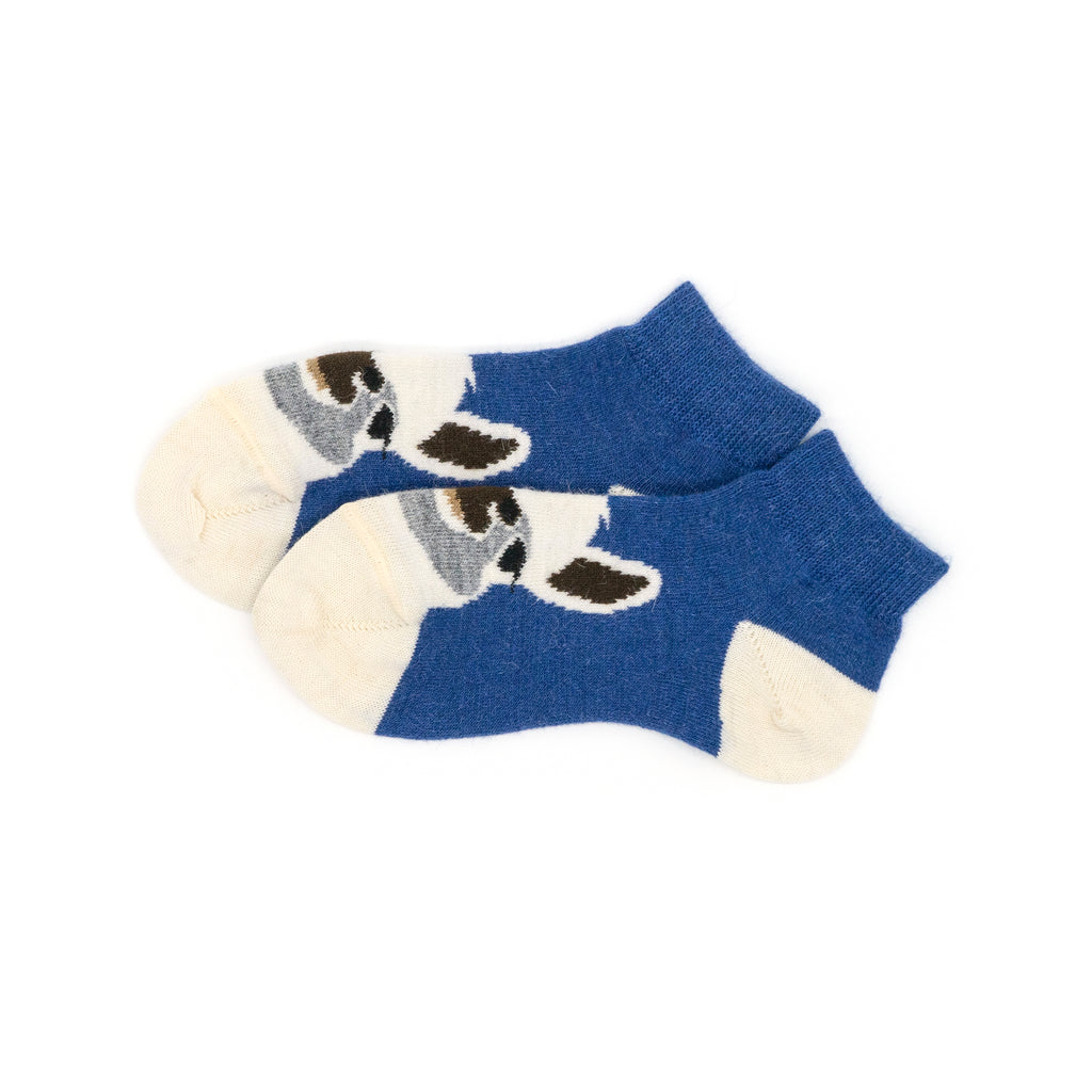 Alpaka Socken mit MOTIV blau