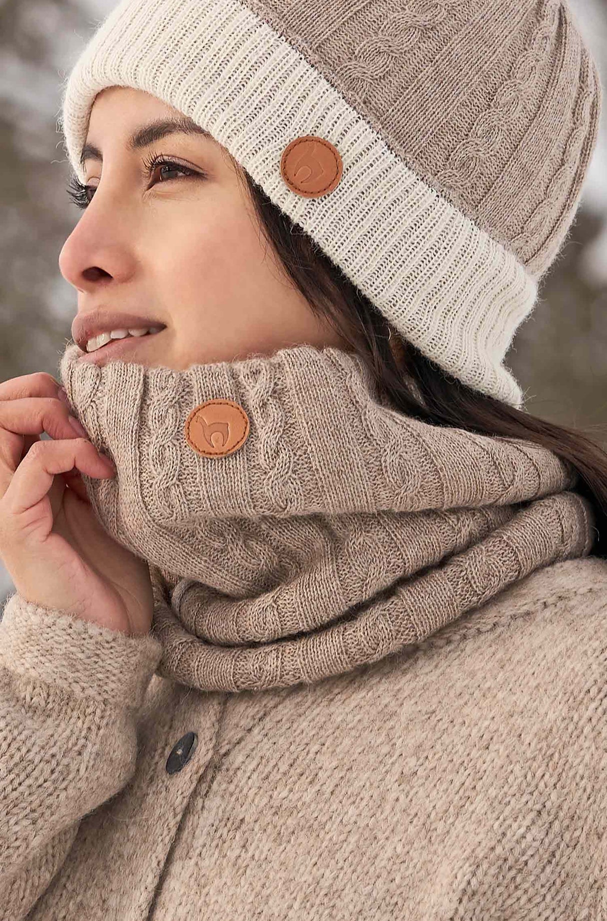 Alpaka Loop-Schal SUAVE aus 100% Alpaka sand one-size