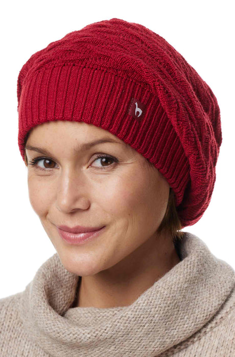 Alpaka Basken-Mütze BIESEN - 100% Alpaka purpur one-size