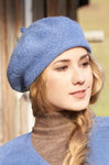 Basken Mütze BERET aus 100% Alpaka blau one-size