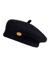 Basken Mütze BERET aus 100% Alpaka schwarz one-size