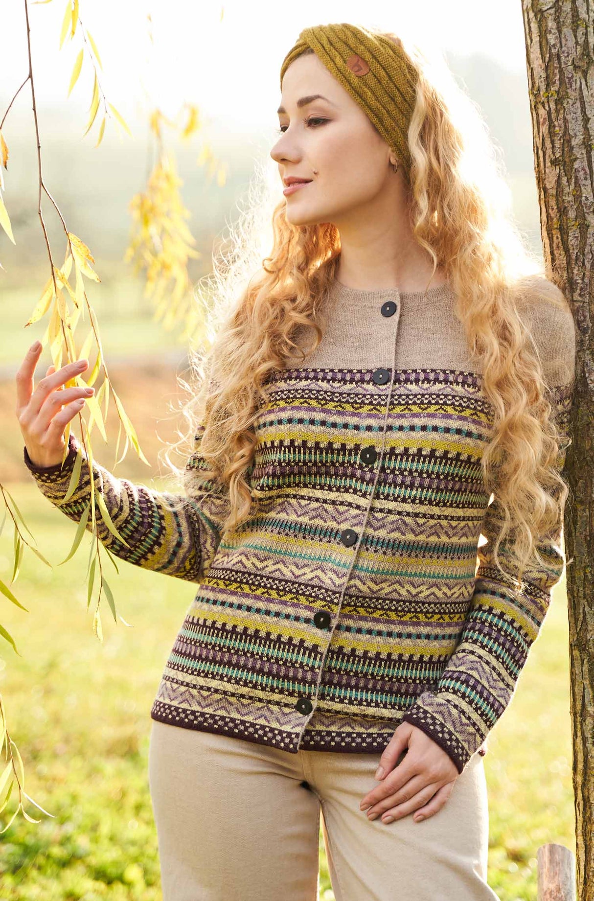 Cardigan DILAYA aus 100% Alpaka sand