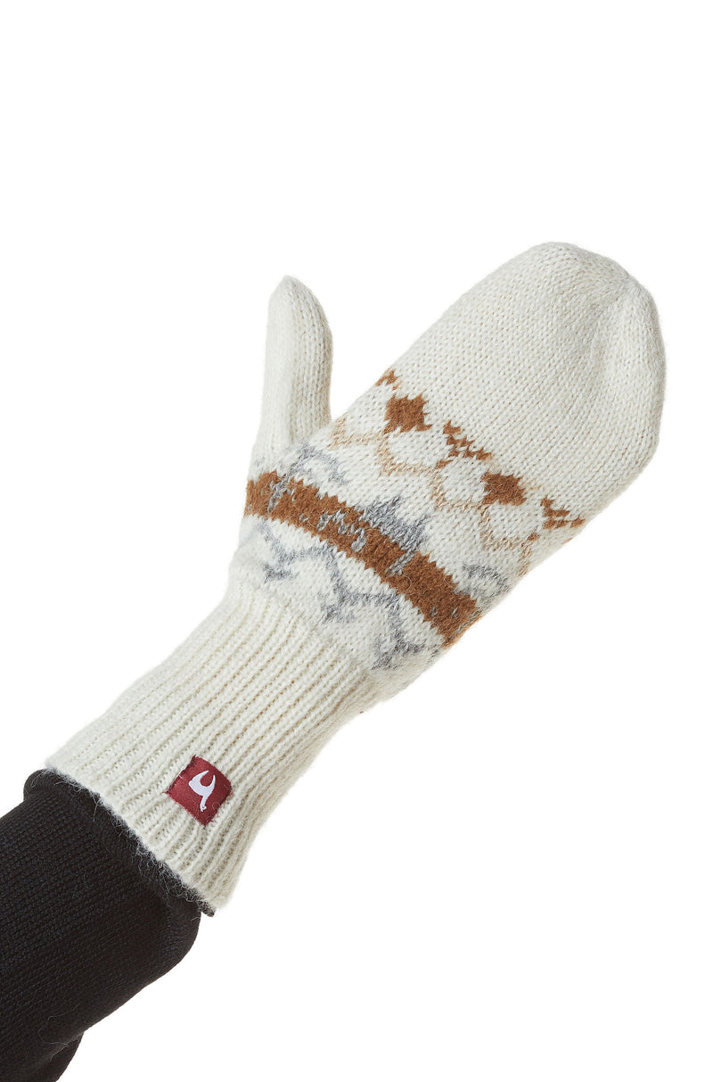 Alpaka Fausthandschuhe NATURA - 100% Alpaka weiss