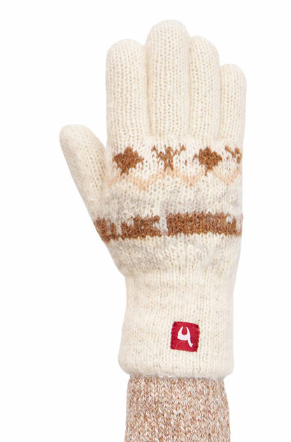 Alpaka Fingerhandschuhe NATURA - 100% Alpaka weiss