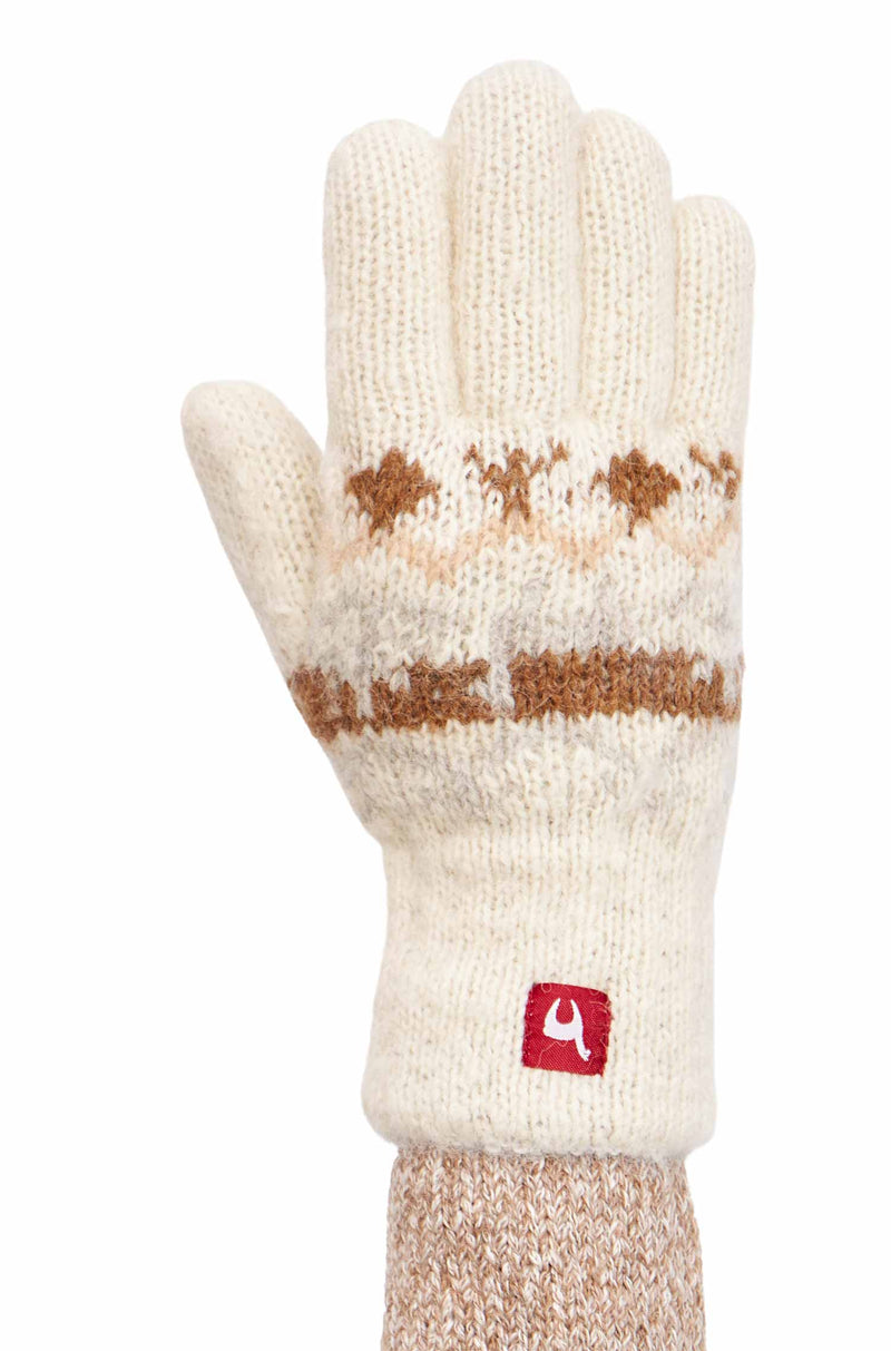 Alpaka Fingerhandschuhe NATURA - 100% Alpaka weiss