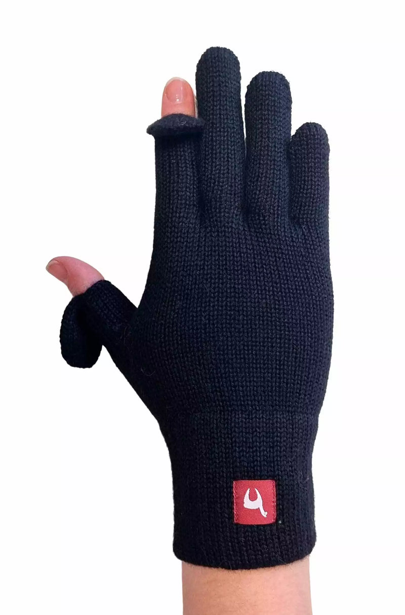 Alpaka Fingerhandschuhe TOUCH - 100% Alpaka schwarz
