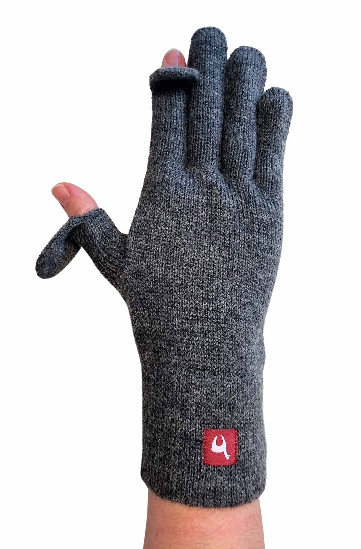 Alpaka Fingerhandschuhe TOUCH - 100% Alpaka anthrazit
