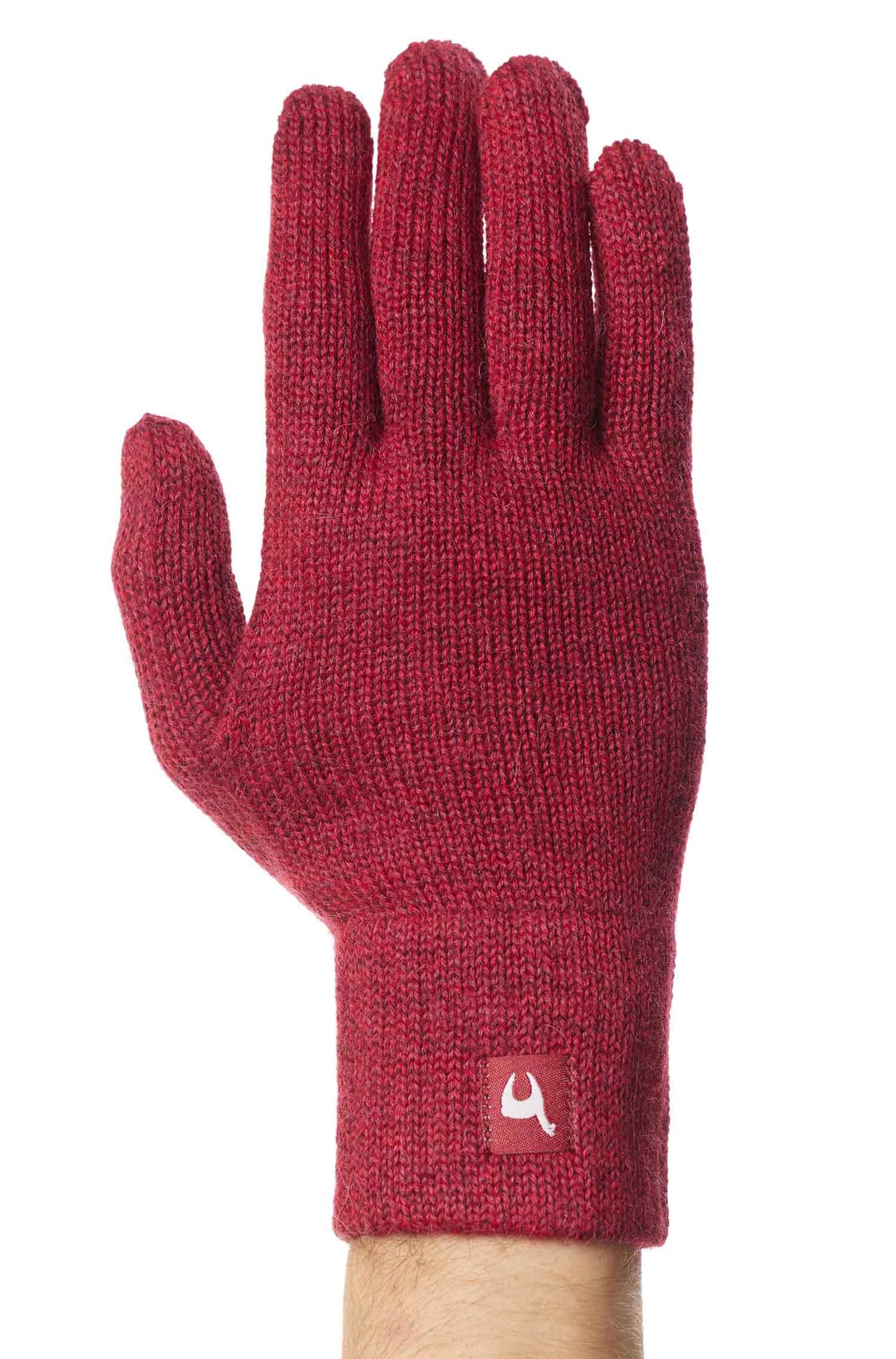 Fingerhandschuhe UNI aus 100% Alpaka rot meliert