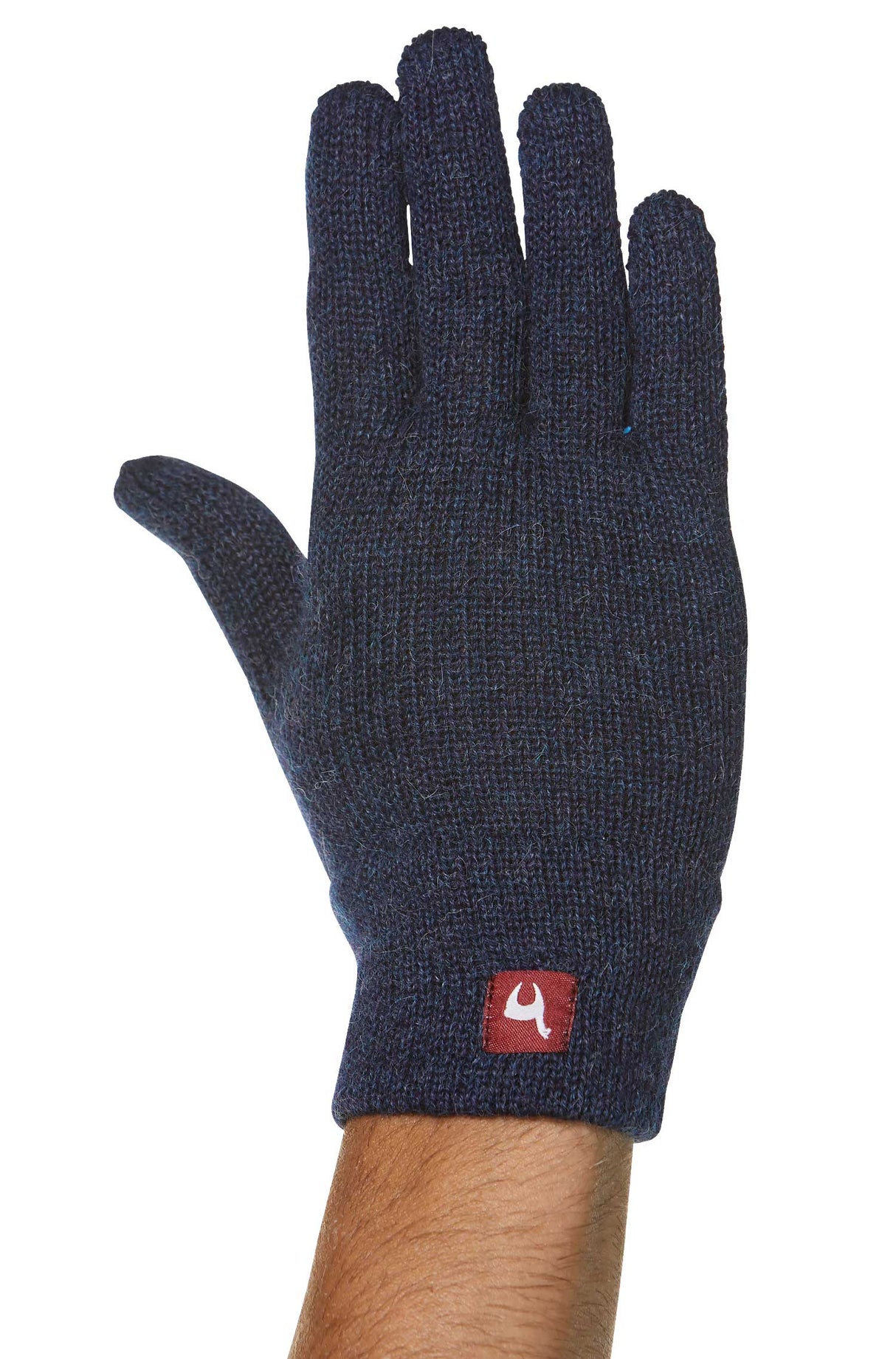 Fingerhandschuhe UNI aus 100% Alpaka blau meliert