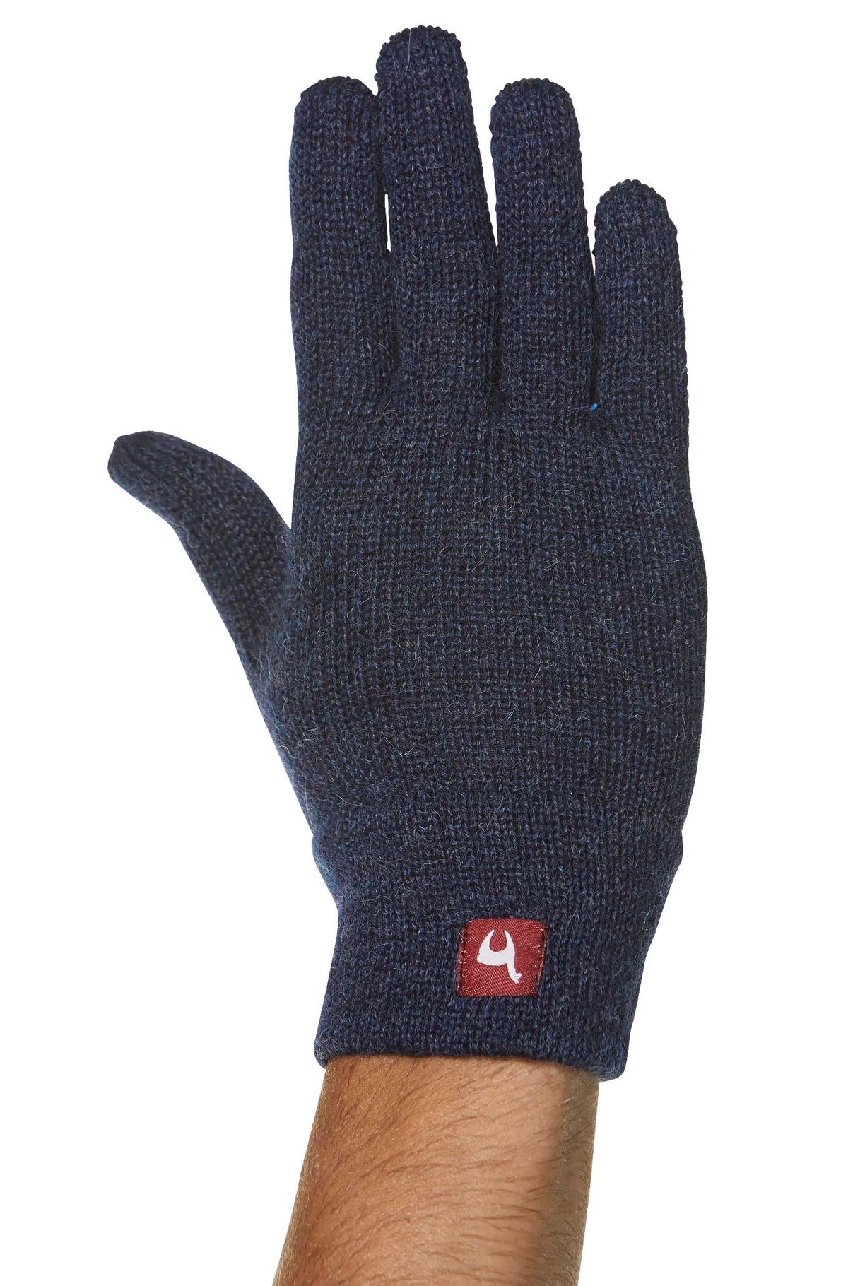 Alpaka Fingerhandschuhe UNI - 100% Alpaka blau meliert