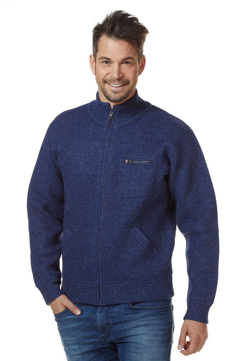 Alpaka Jacke GEORGE Herren - 60% Alpaka blau