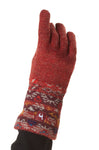 Jacquard Fingerhandschuhe GELIA aus 100% Alpaka rot