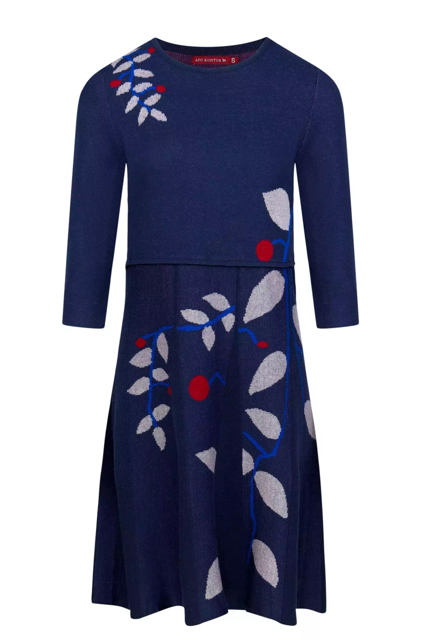 Bio-Baumwolle Kleid BELLA mit Royal Alpaka blau