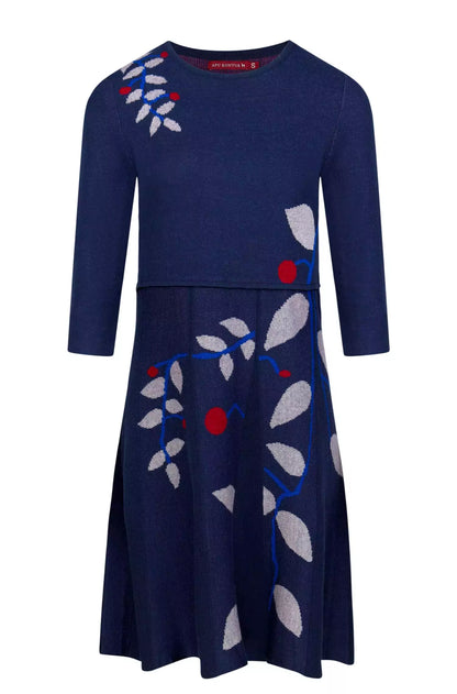 Bio-Baumwolle Kleid BELLA mit Royal Alpaka blau