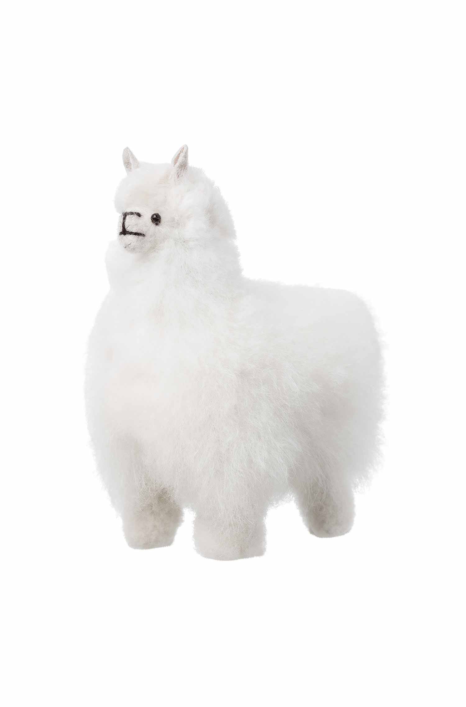 Alpaka Fell Kuscheltier (10cm) weiss 10 cm