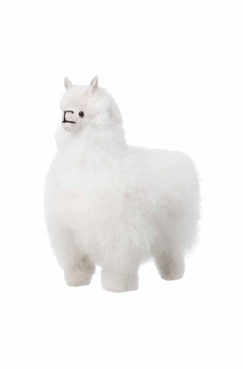 Alpaka Fell Kuscheltier (10cm) weiss 10 cm