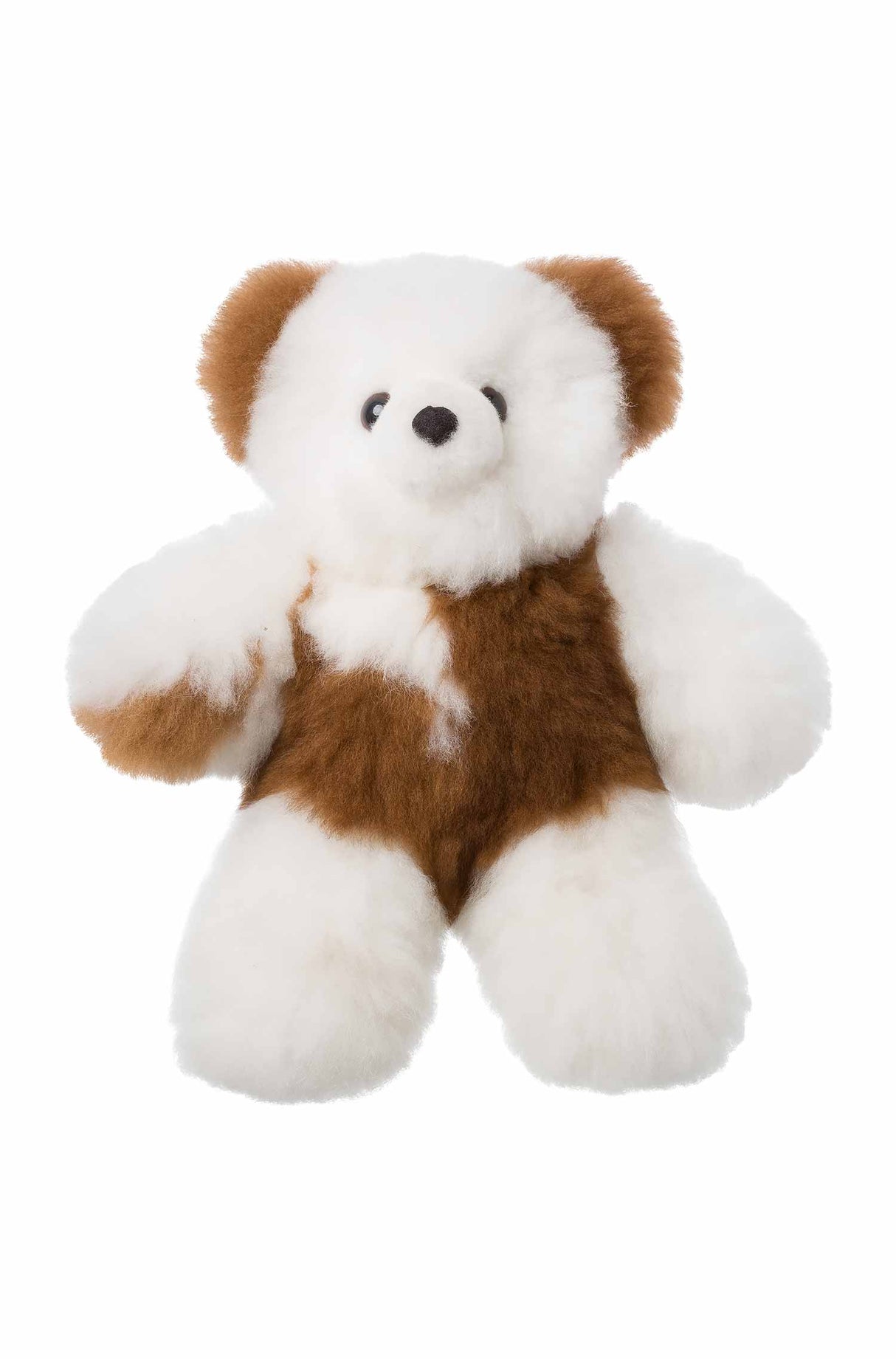 Alpaka Kuscheltier TEDDY (30cm) aus Alpaka Fell braun weiss 30 cm