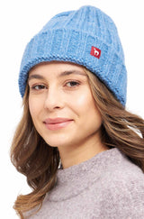 Mütze BIANCA mit 70% Alpaka und 23% Merino sky blue one-size