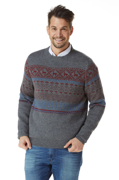 Alpaka Norweger-Pullover NEVADA grau