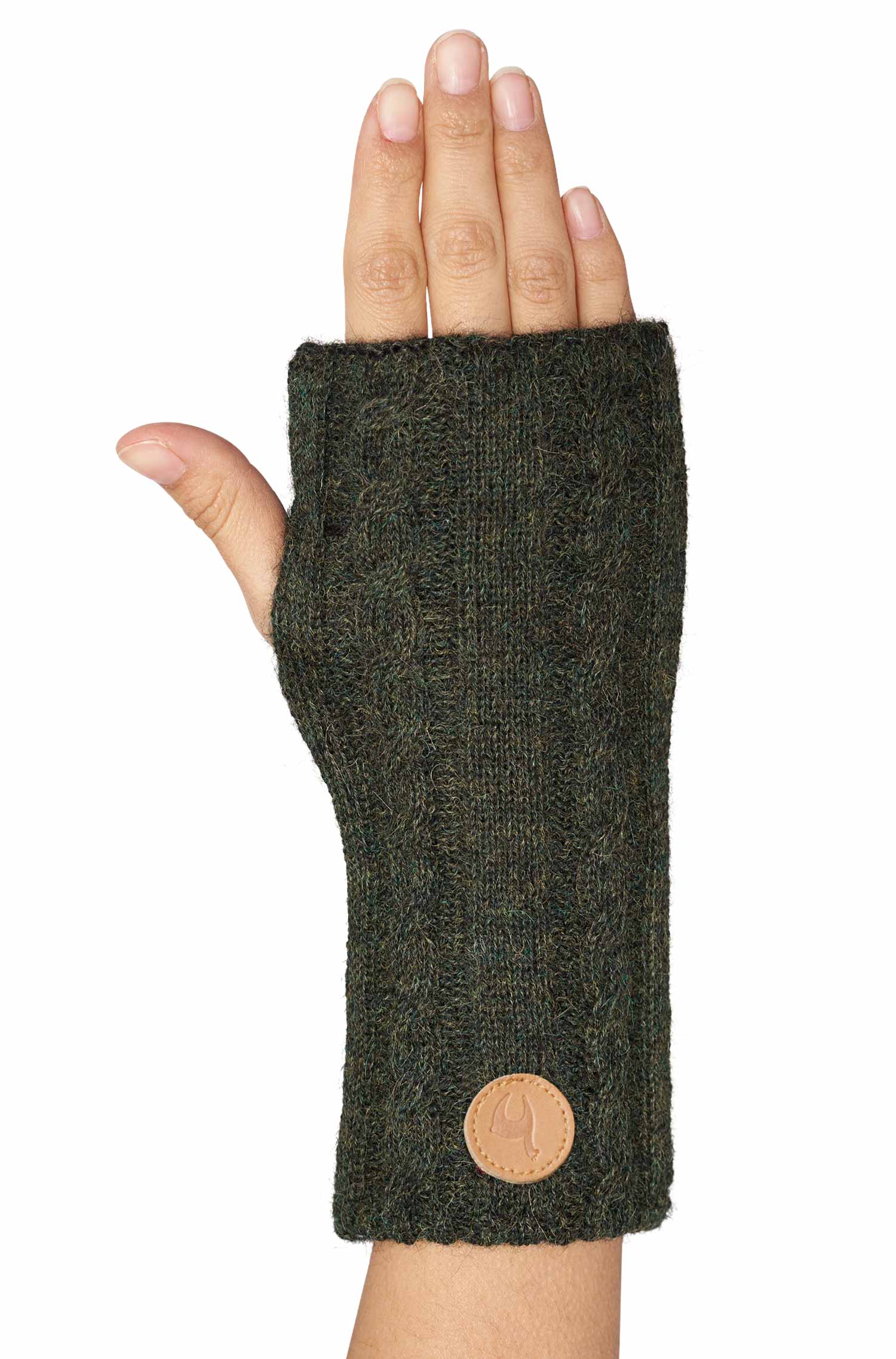 Alpaka Pulswärmer SUAVE - 100% Alpaka tannengrün one-size