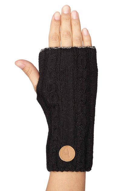 Alpaka Pulswärmer SUAVE - 100% Alpaka schwarz one-size
