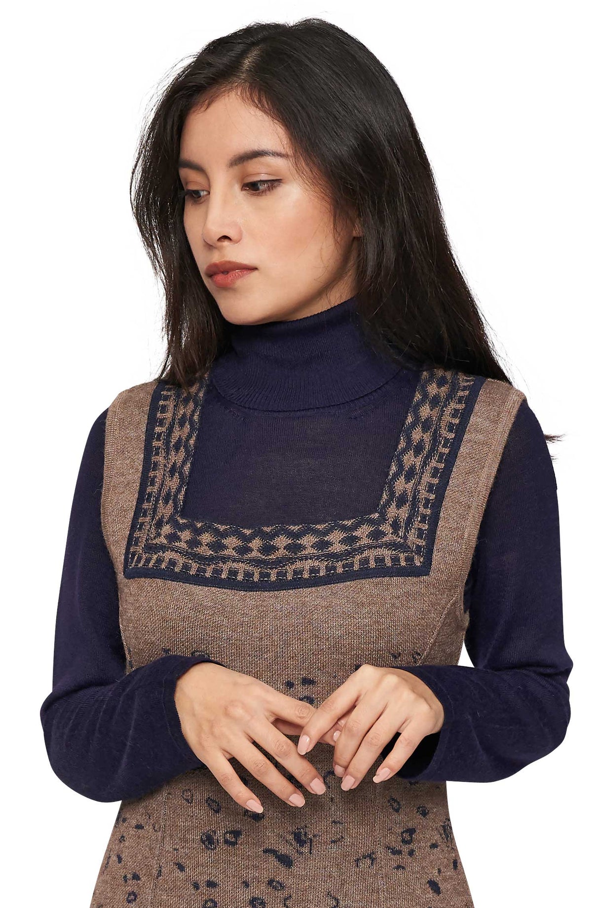 Damen Rollkragen Pullover MADAI aus 70% Alpaka und 30% Seide