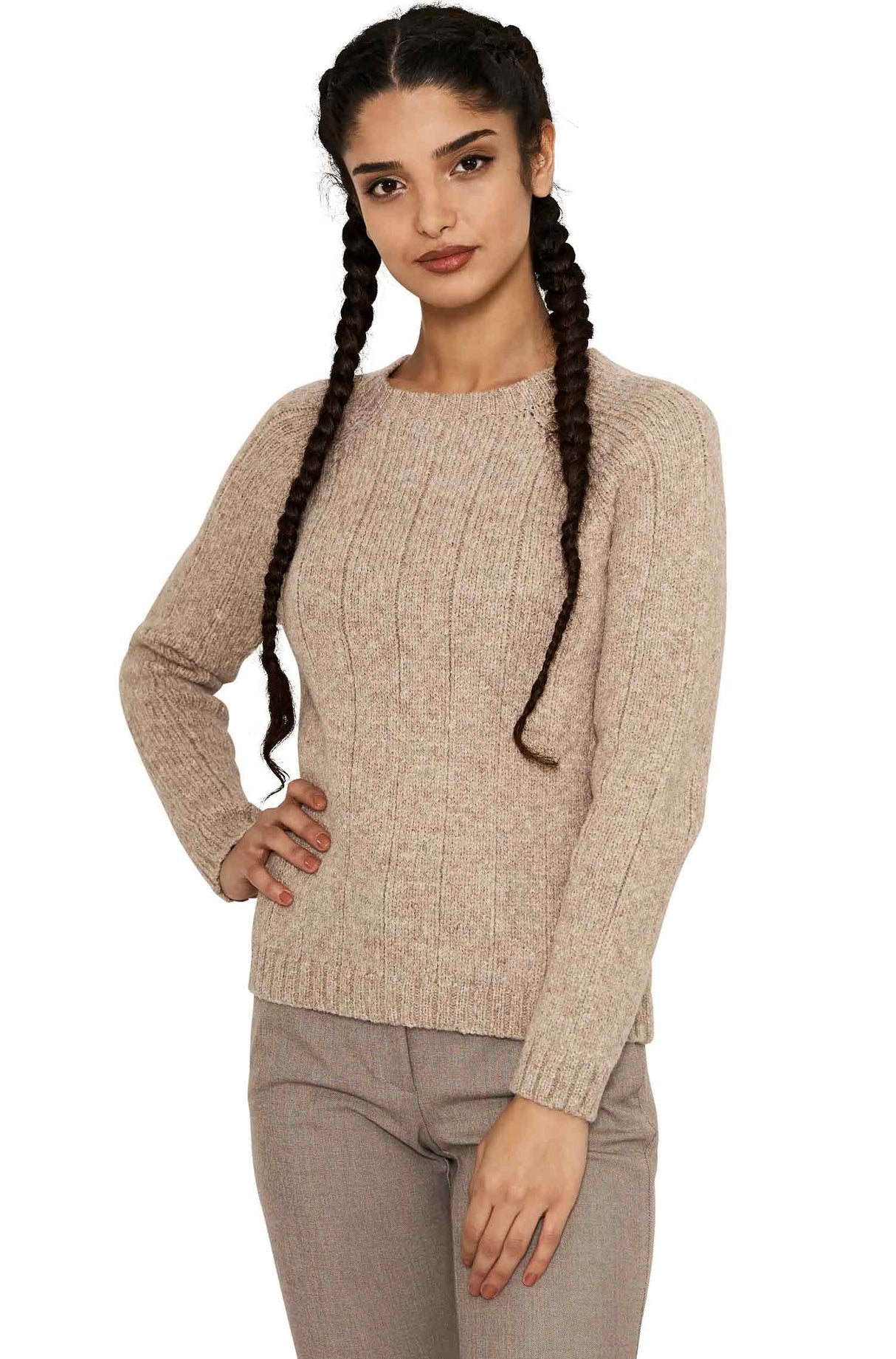 Rundhals Pullover MOANA aus 60% Alpaka und 30% Merino