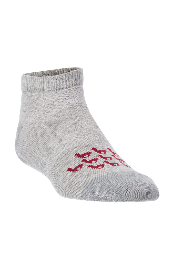 Alpaka SNEAKER Socken mit MOTIV silbergrau