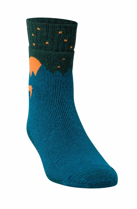 Socken ABS rutschfest - 52% Alpaka petrol