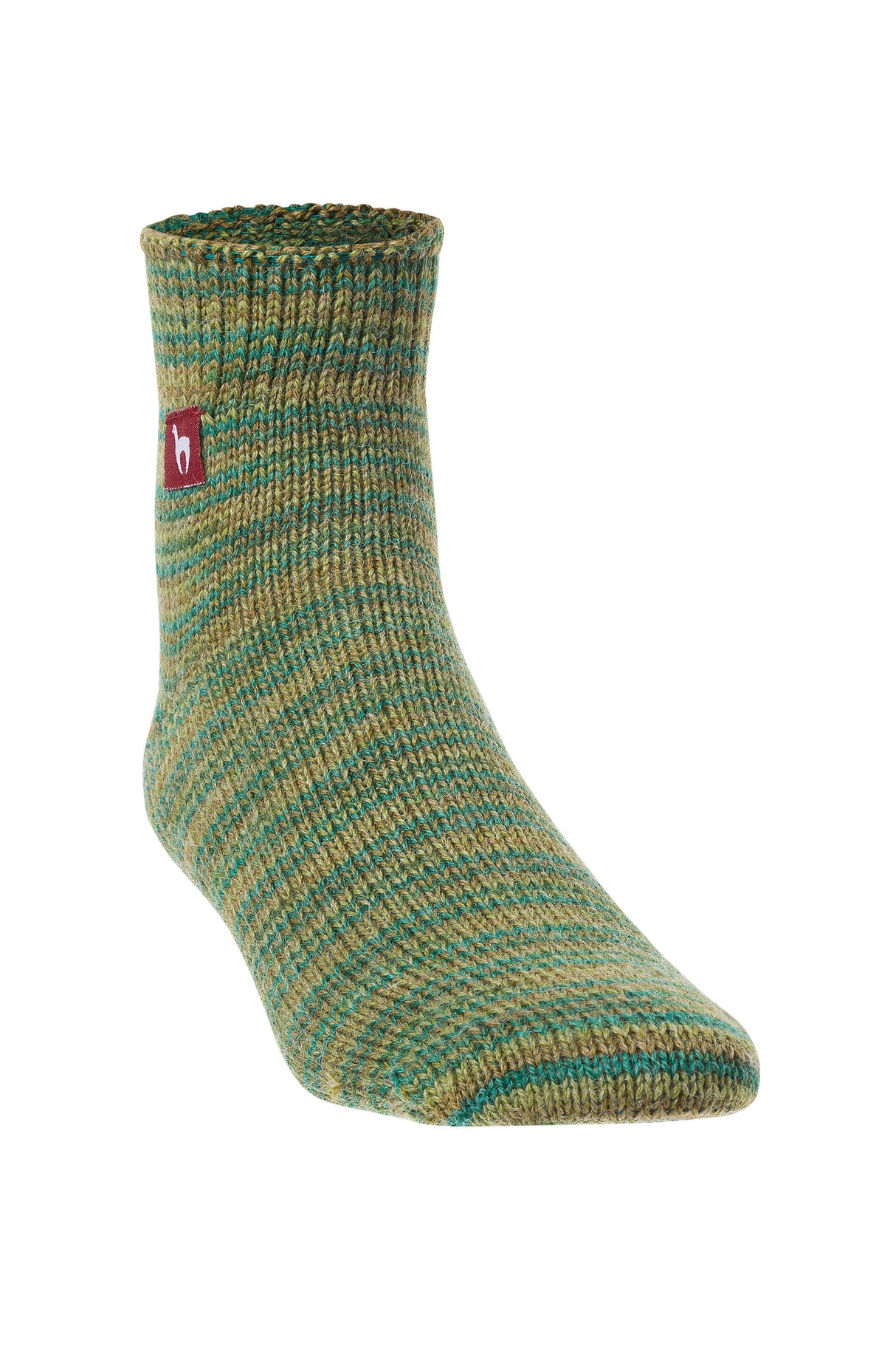 Socken FREIZEIT meliert - 52% Alpaka grün meliert