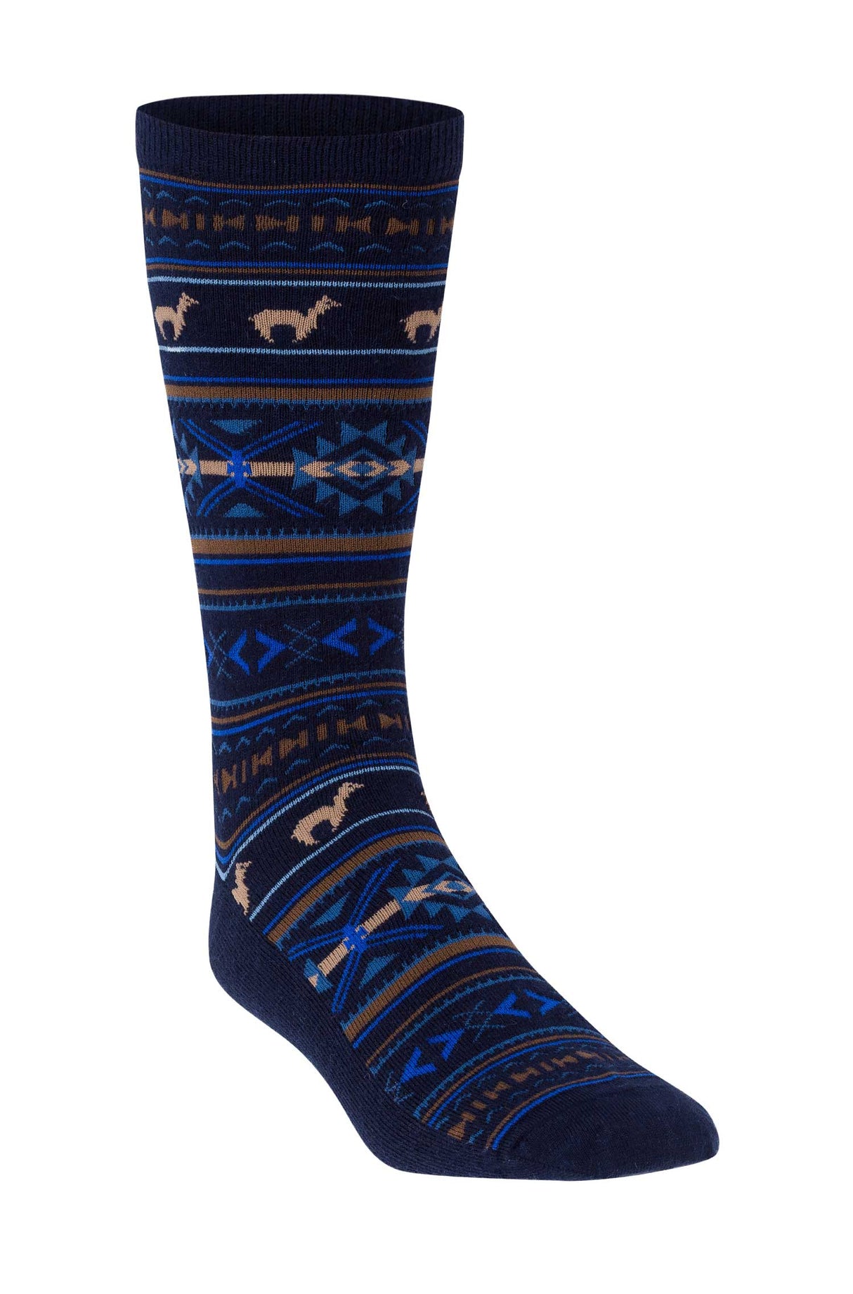 Socken JACQUARD - 70% Alpaka marine royal