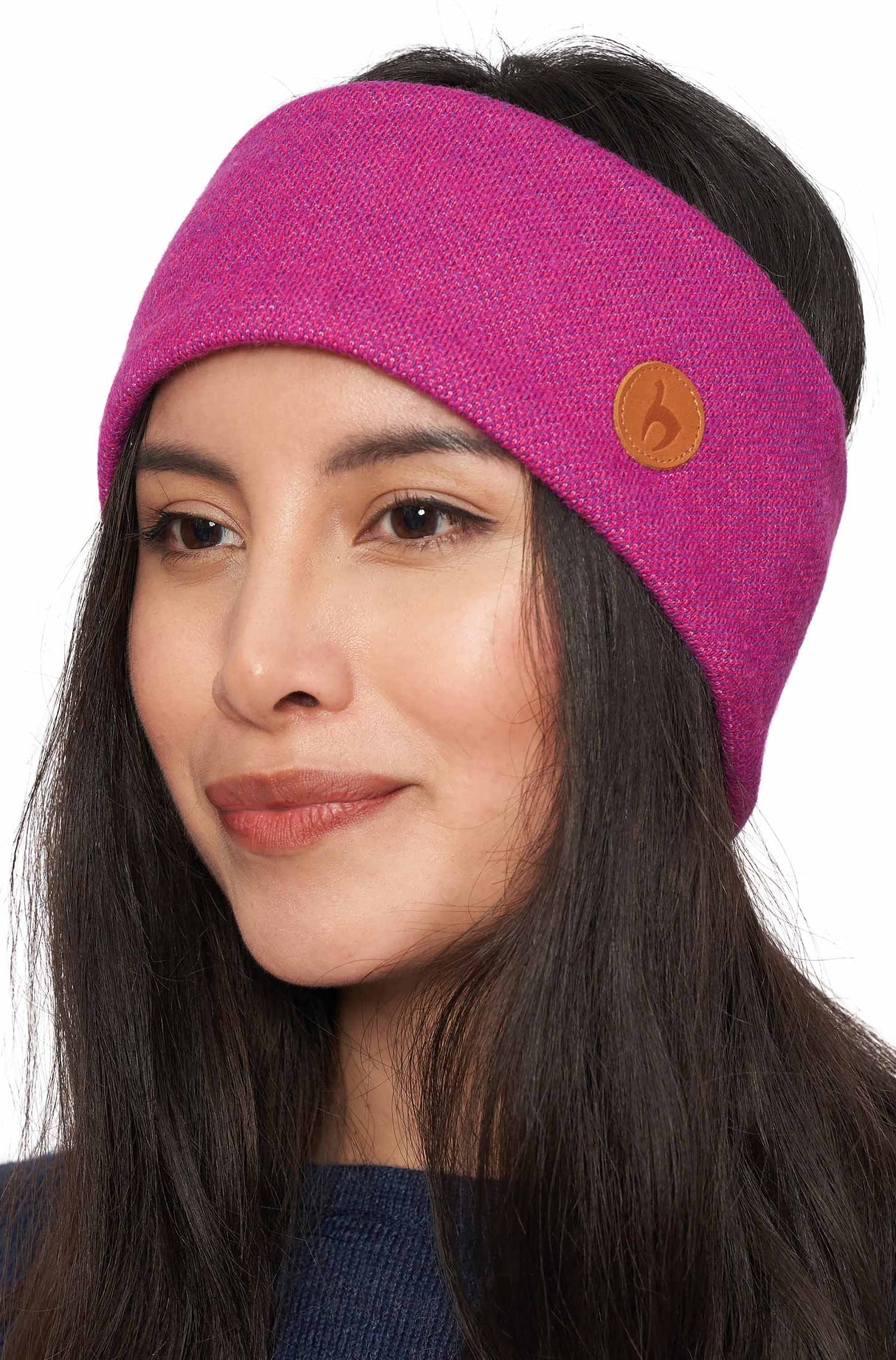 Stirnband ALPACA SPORT - 50% Alpaka und Wolle fuchsie