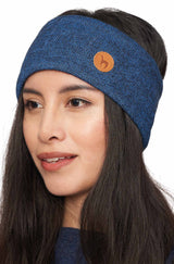 Stirnband ALPACA SPORT - 50% Alpaka und Wolle blau