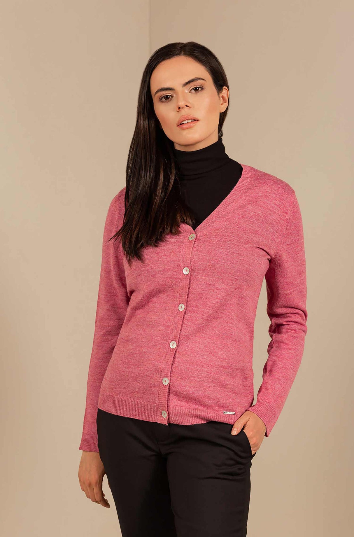 Strickjacke AMANDA aus 100% Alpaka damask