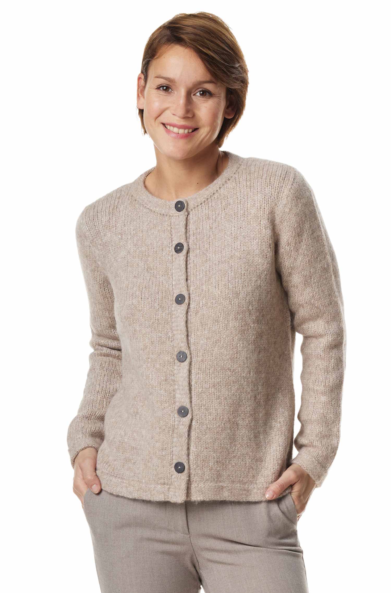 Alpaka Strickjacke ASA - 70% Alpaka & 23% Merino sand