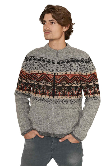 Alpaka Strickjacke FIESTA Herren grau