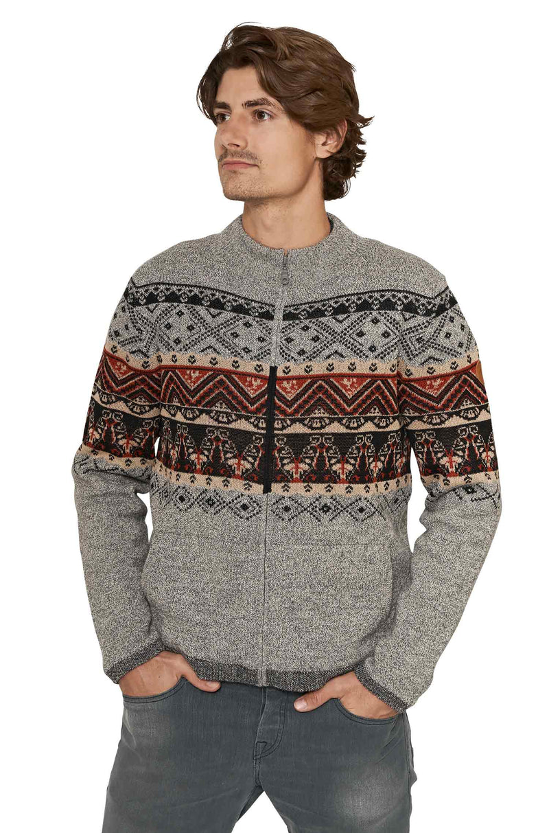 Alpaka Strickjacke FIESTA Herren grau