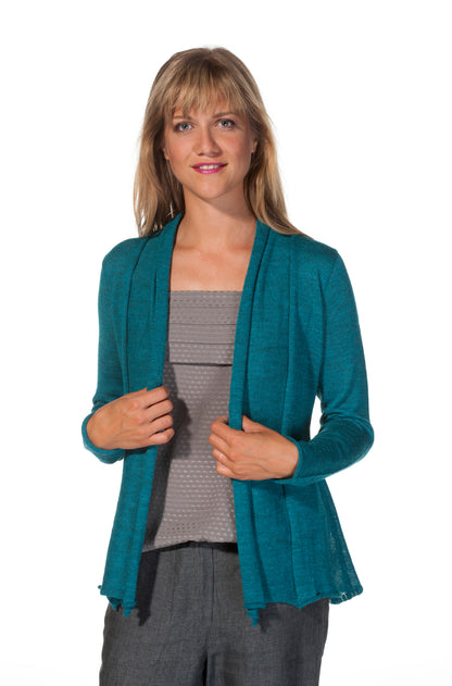 Alpaka Strickjacke PENELOPE türkis
