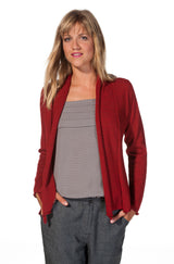 Strickjacke PENELOPE aus 100% Alpaka rot meliert