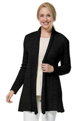 Strickjacke PENELOPE LONG aus 100% Alpaka schwarz