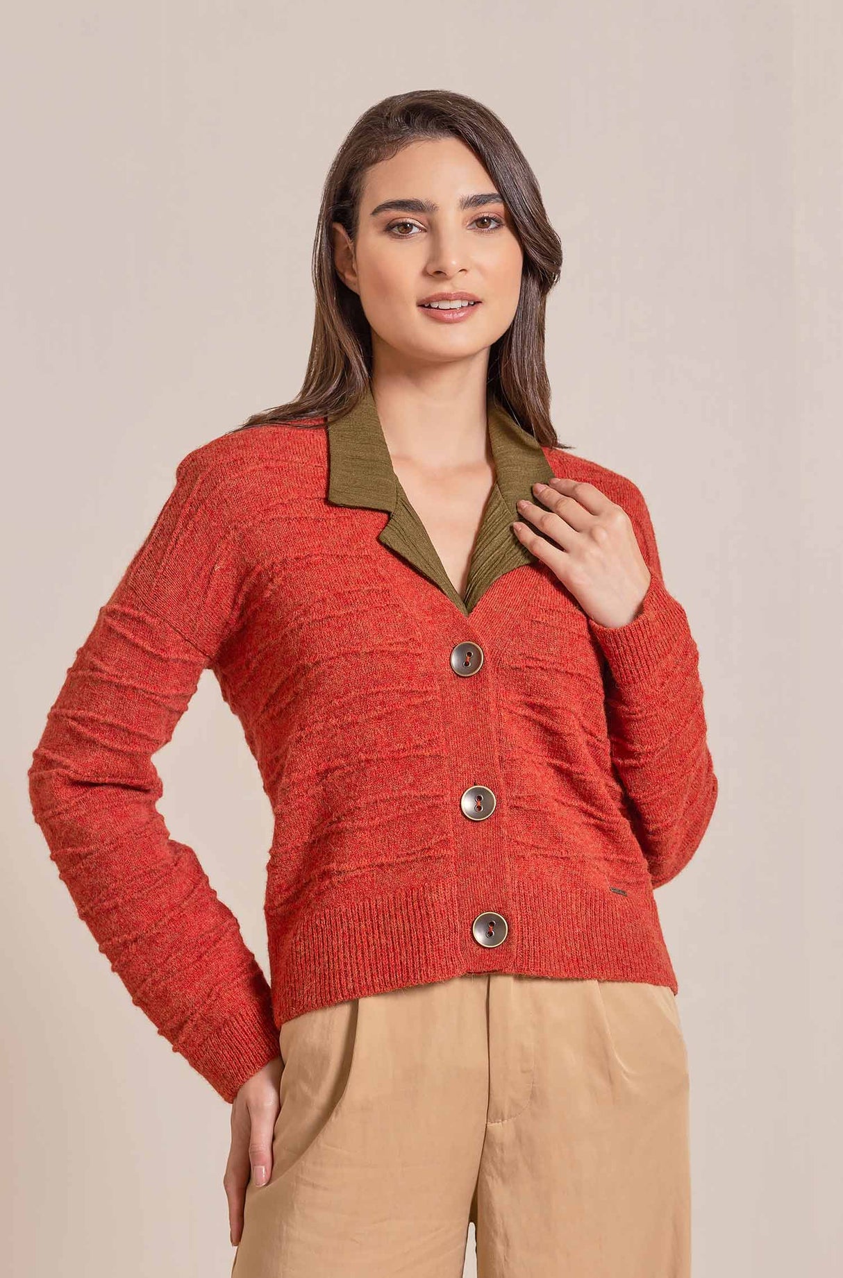 Strickjacke VALERY aus 100% Alpaka secoya