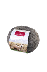 Alpaka Wolle KETTENGARN | 50g | Alpaka-Woll-Mix | ungefärbt dunkelgrau-melange one-size