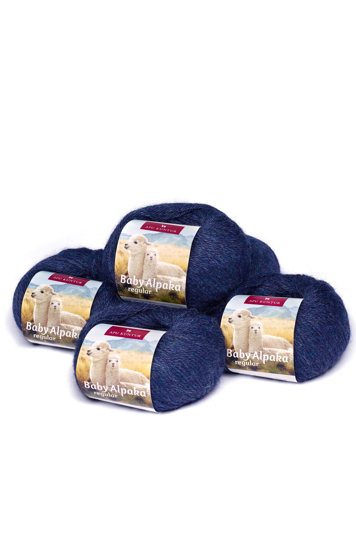 Alpaka Wolle REGULAR | 5x50g | 100% Alpaka | 36 Farben 49 dunkelblau melange one-size