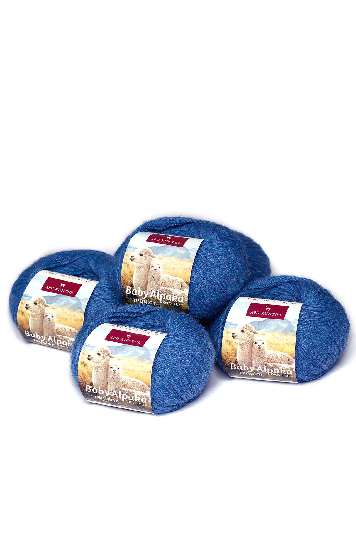 Alpaka Wolle REGULAR | 5x50g | 100% Alpaka | 36 Farben 31 blau melange one-size