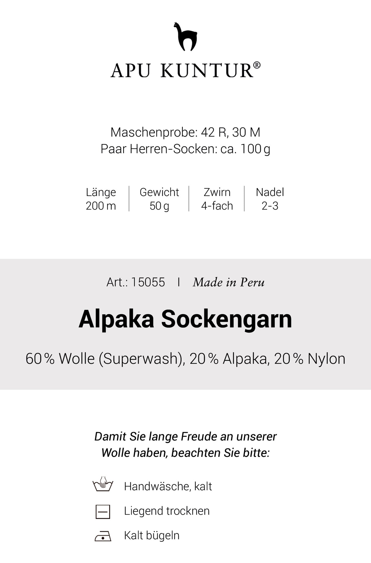 Alpaka Wolle SOCKENGARN | 5x50g | Alpaka-Woll-Mix | 12 Farben